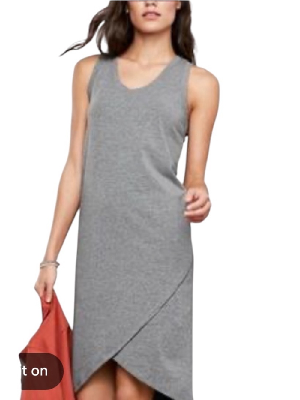Sleek Sleeveless Gray Tank Dress - Casual Wrap Hem